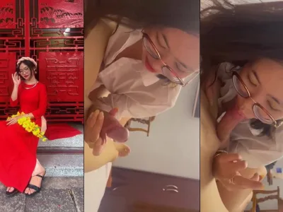 Em gái kính cận trong bộ đồ công sở lần nào cũng quay mặt em